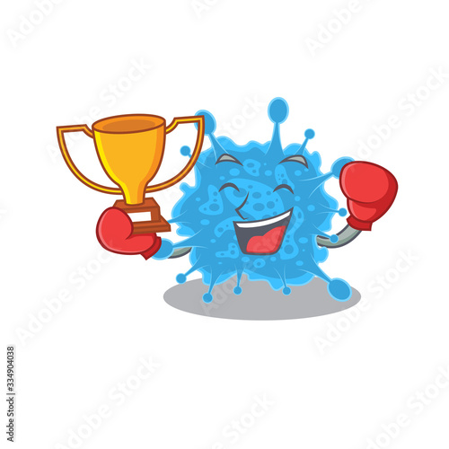 An elegant boxing winner of andecovirus mascot design style
