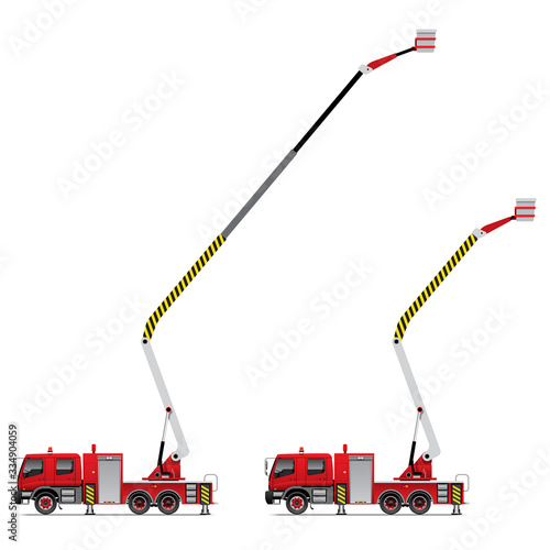 fireengine with bucket crane photo