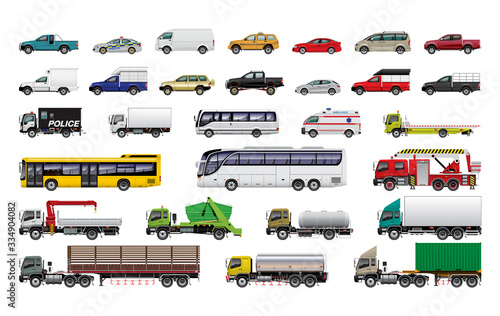 set of vehicle in city