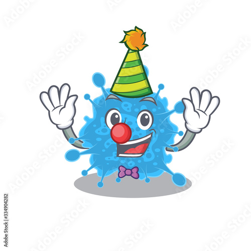cartoon character design concept of cute clown andecovirus