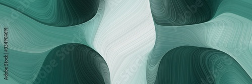 abstract landscape banner with waves. curvy background design with teal blue, light gray and very dark blue color