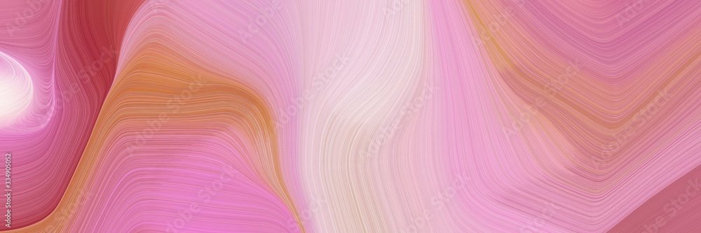 Fototapeta premium abstract creative banner with pastel magenta, peru and pastel pink color. curvy background design