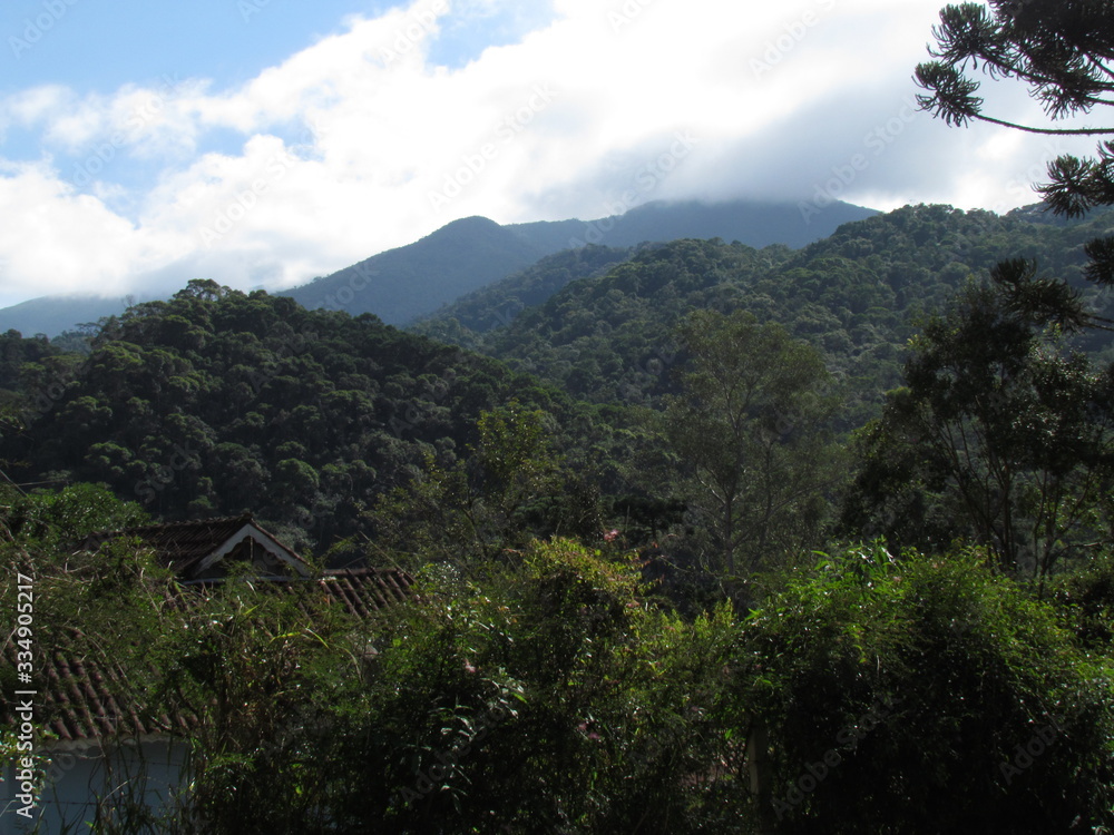 Partial view of Mantiqueira mountain range, with its preserved Atlantic forest. Photo taken at about 1600 m high.