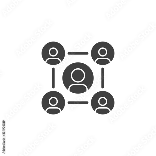 People group connection vector icon. Social network filled flat sign for mobile concept and web design. Multiple user glyph icon. Symbol, logo illustration. Vector graphics