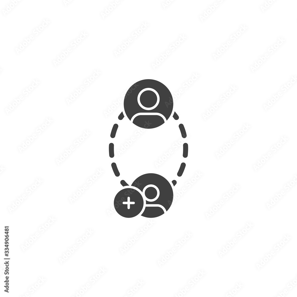 User connect vector icon. filled flat sign for mobile concept and web design. People network connection glyph icon. Symbol, logo illustration. Vector graphics User connect vector icon. filled flat sign for mobile concept and web design. People network connection glyph icon. Symbol, logo illustration. Vector graphics