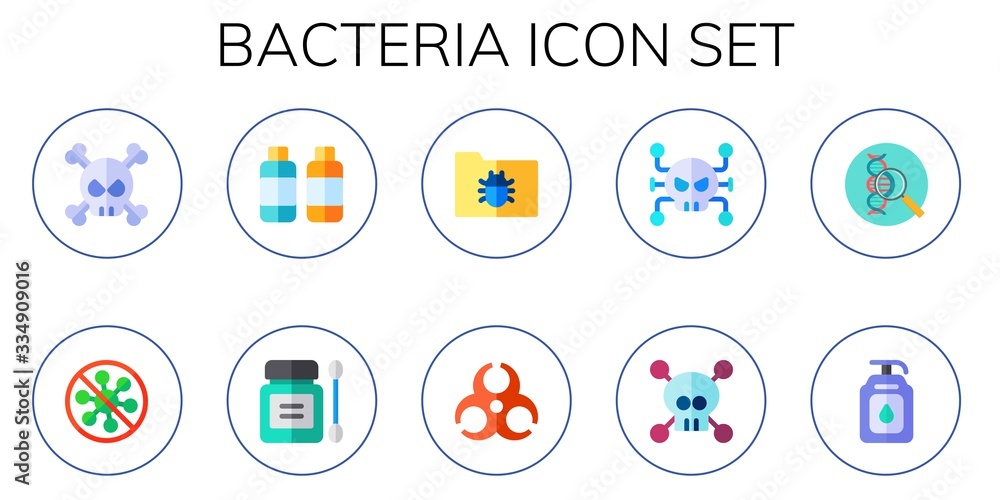 Modern Simple Set of bacteria Vector flat Icons Modern Simple Set of bacteria Vector flat Icons