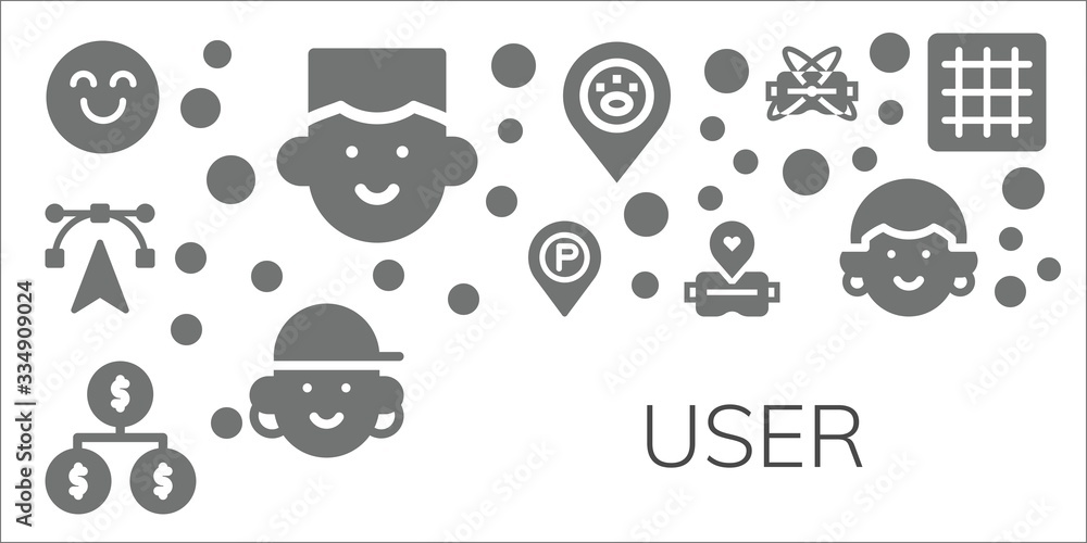 Modern Simple Set of user Vector filled Icons