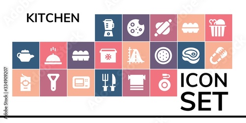 Modern Simple Set of kitchen Vector filled Icons