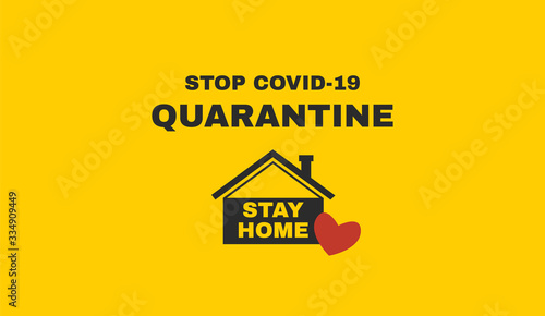 Stay home, stay safe. Stop coronavirus, quarantine banner. Vector sign for covid-19 prevention. Vector illustration.