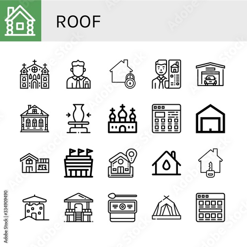 roof icon set