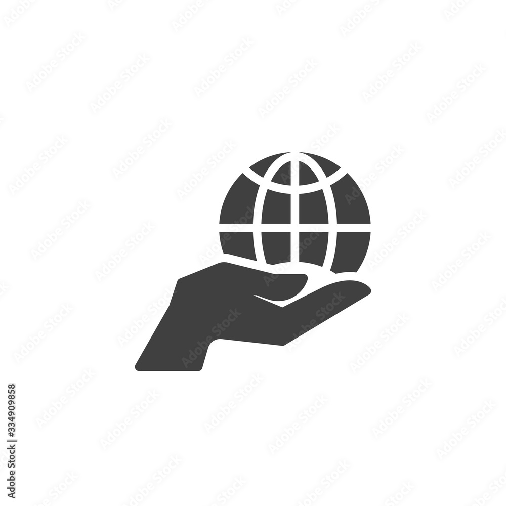 Hand holding globe vector icon. filled flat sign for mobile concept and web design. World globe and hand glyph icon. Symbol, logo illustration. Vector graphics Hand holding globe vector icon. filled flat sign for mobile concept and web design. World globe and hand glyph icon. Symbol, logo illustration. Vector graphics