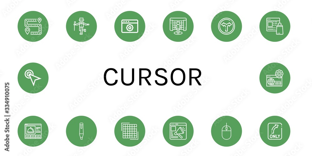 cursor simple icons set cursor simple icons set