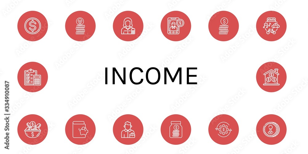 income simple icons set income simple icons set