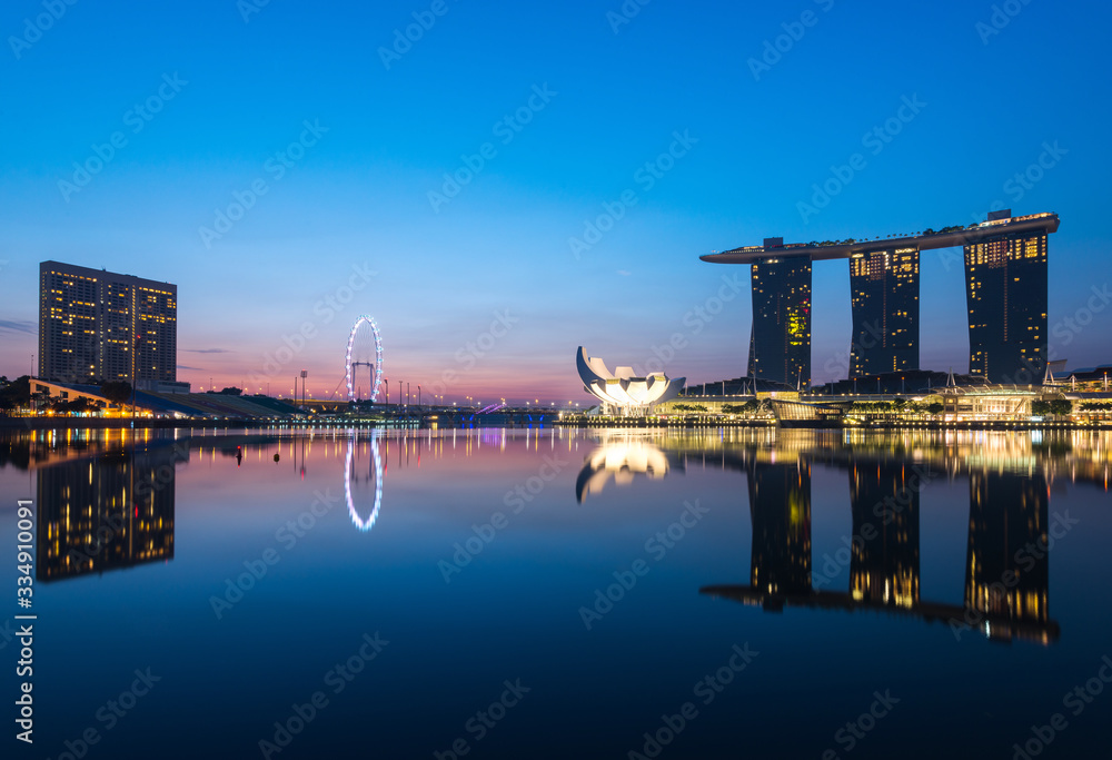 Naklejka premium Downtown skyline of Singapore