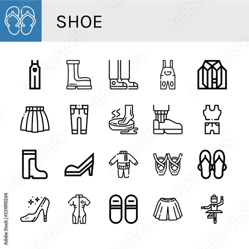 shoe simple icons set