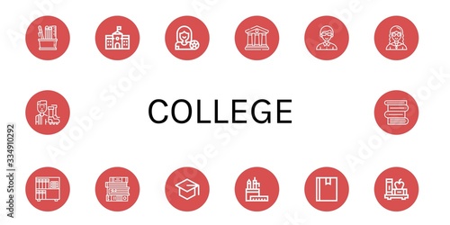 college icon set