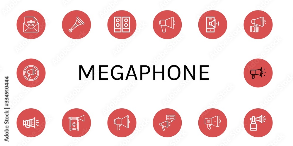 megaphone simple icons set megaphone simple icons set