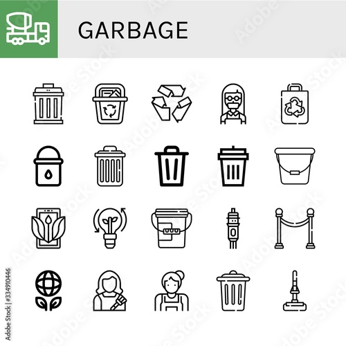 garbage simple icons set