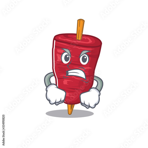 Mascot design concept of doner kebab with angry face