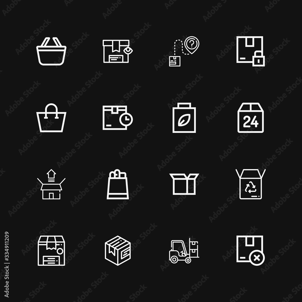Editable 16 merchandise icons for web and mobile