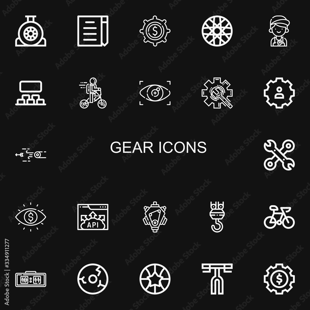 Editable 22 gear icons for web and mobile Editable 22 gear icons for web and mobile