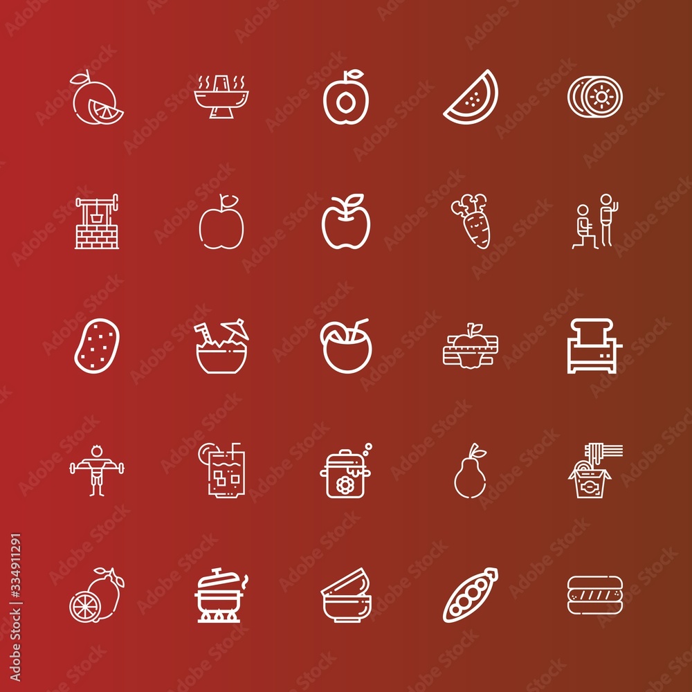 Editable 25 diet icons for web and mobile
