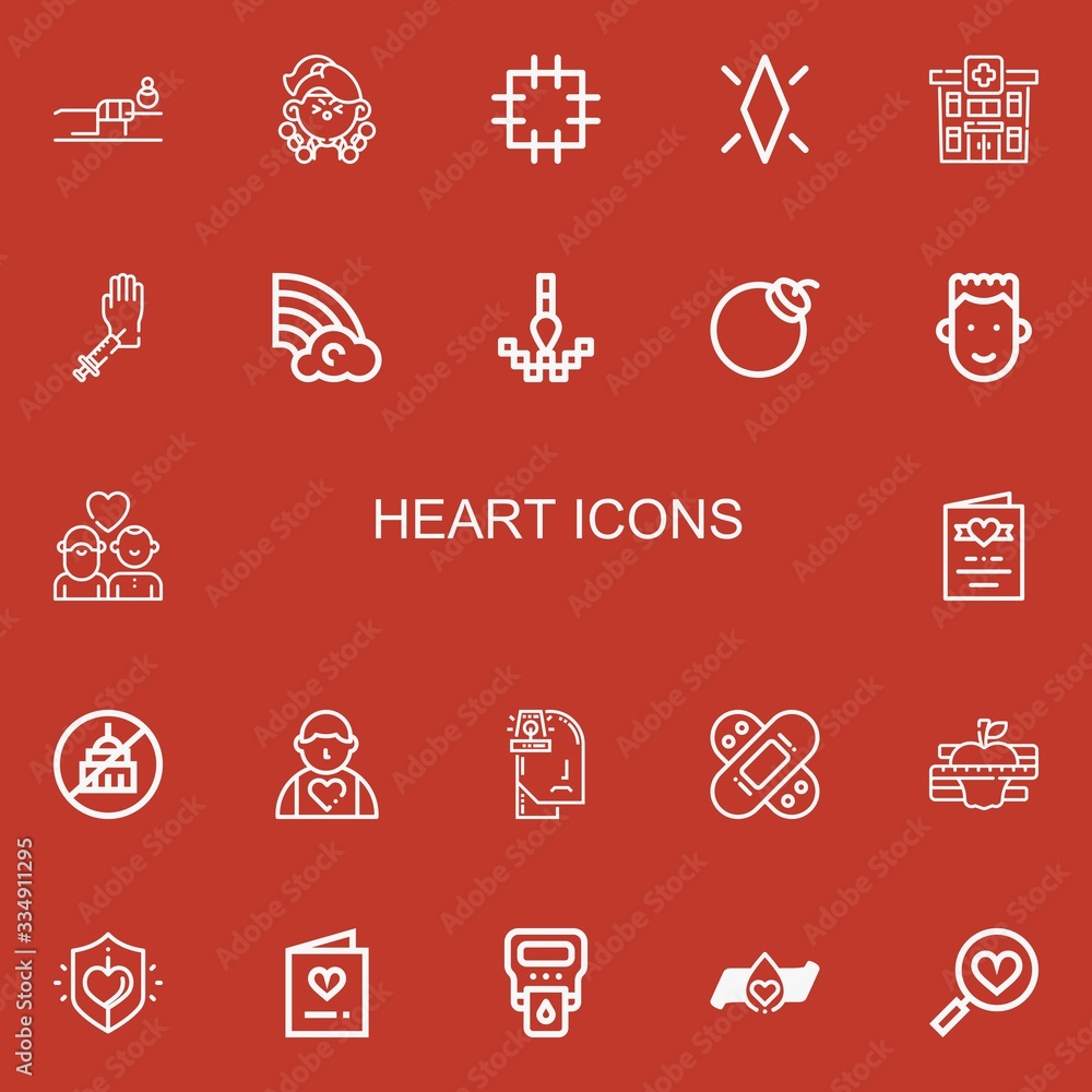 Fototapeta premium Editable 22 heart icons for web and mobile