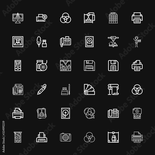 Editable 36 printer icons for web and mobile