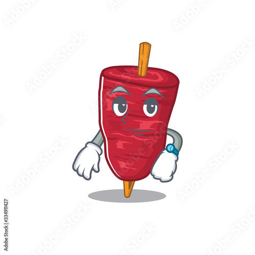 Mascot design of doner kebab showing waiting gesture