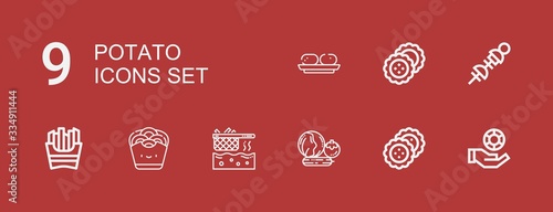 Editable 9 potato icons for web and mobile