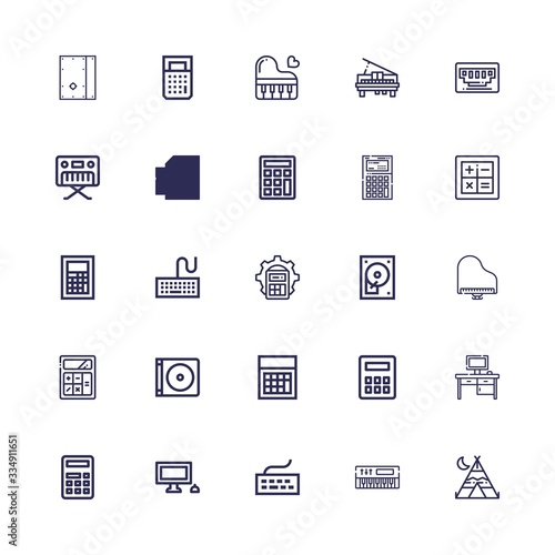 Editable 25 keyboard icons for web and mobile