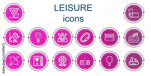 Editable 14 leisure icons for web and mobile