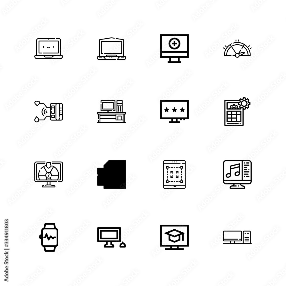 Editable 16 display icons for web and mobile Editable 16 display icons for web and mobile