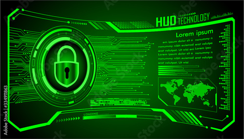 binary circuit board future technology, hud cyber security concept background,