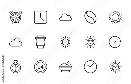 Icon set of morning.