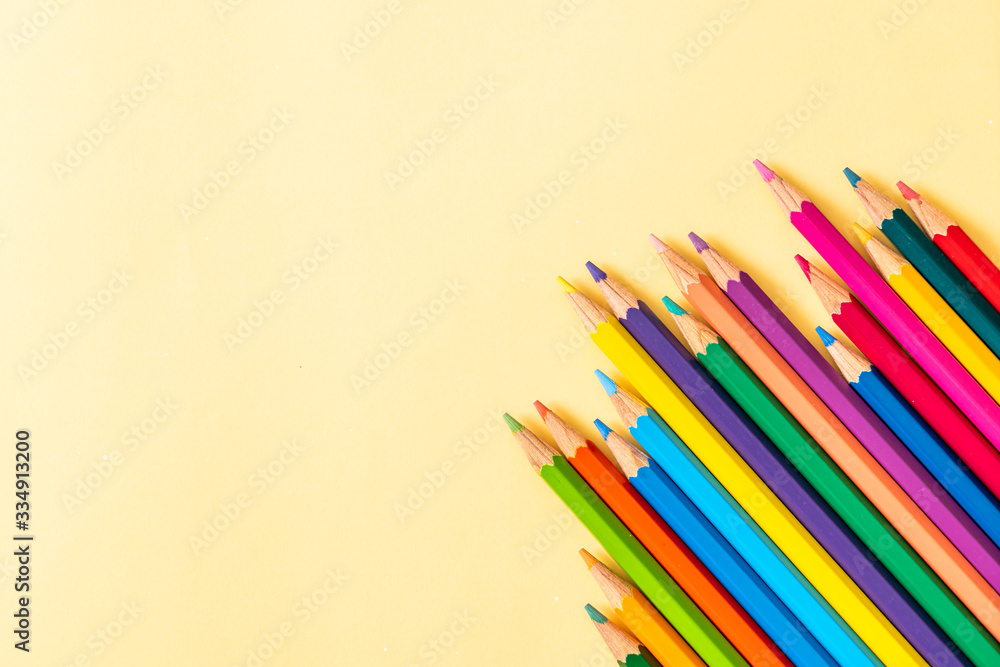 color pencil with copy space