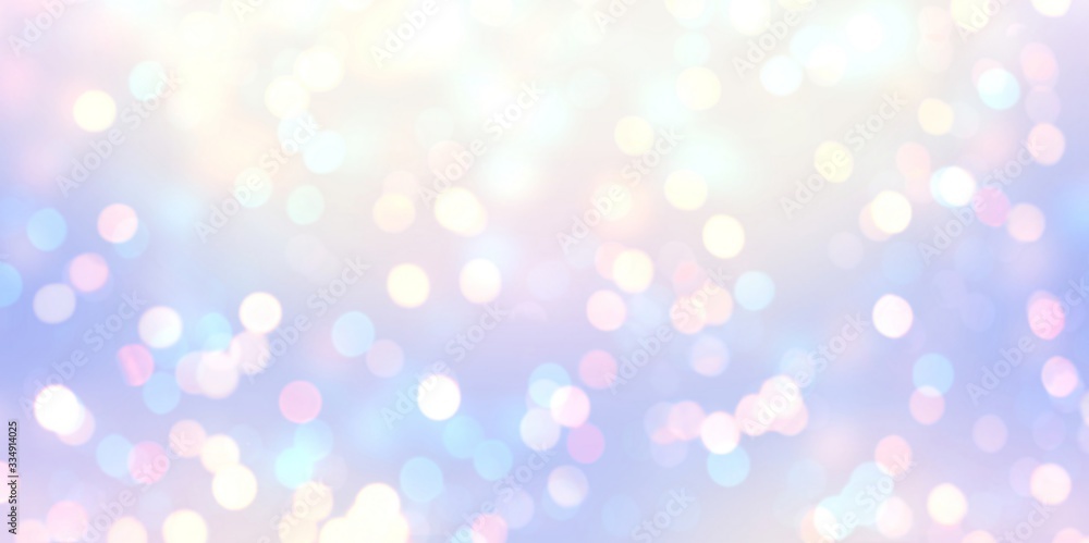 Twinkle lights on pastel blue pink iridescent blur background. Bokeh pattern. Winter holiday illustration. Twinkle lights on pastel blue pink iridescent blur background. Bokeh pattern. Winter holiday illustration.
