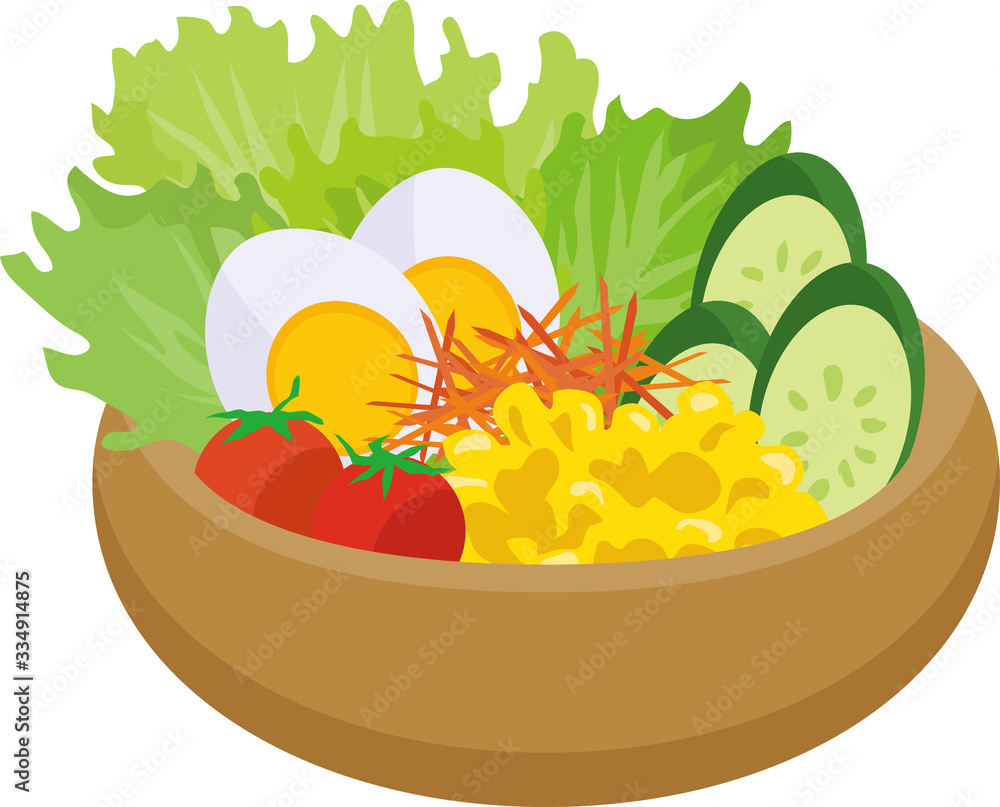 新鮮なサラダのイメージイラスト Stock ベクター Adobe Stock