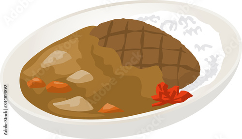 ハンバーグカレーライスのイメージイラスト