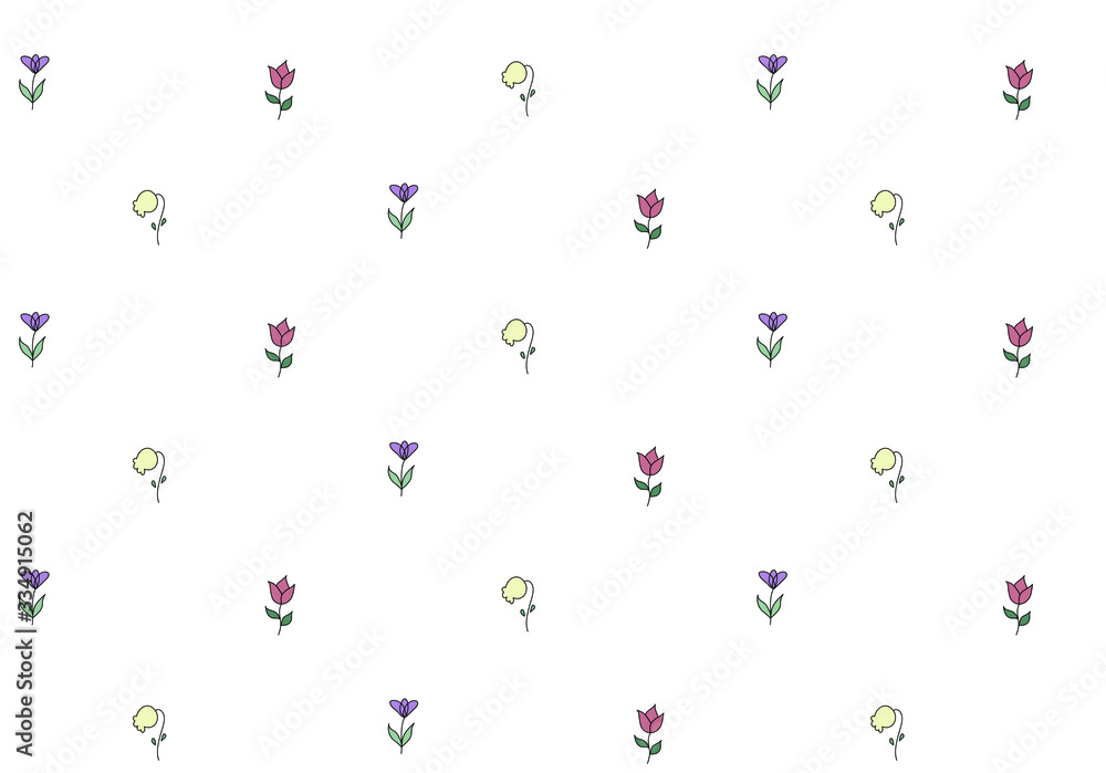 お花のパターン／背景／壁紙／かわいい／ベクター