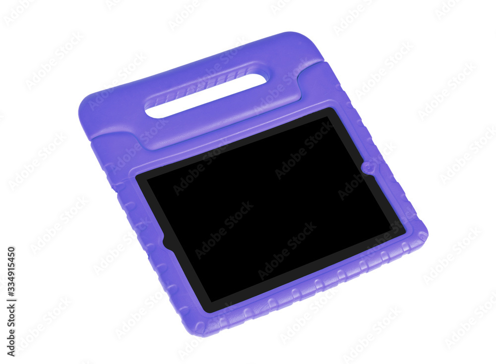 Tablet in a bright cover, designed for children Tablet in a bright cover, designed for children