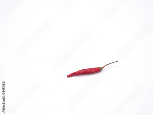 Red Chilli Padi, Bird's Eye Chilli, Bird Chilli, Thai pepper isolate on white background.