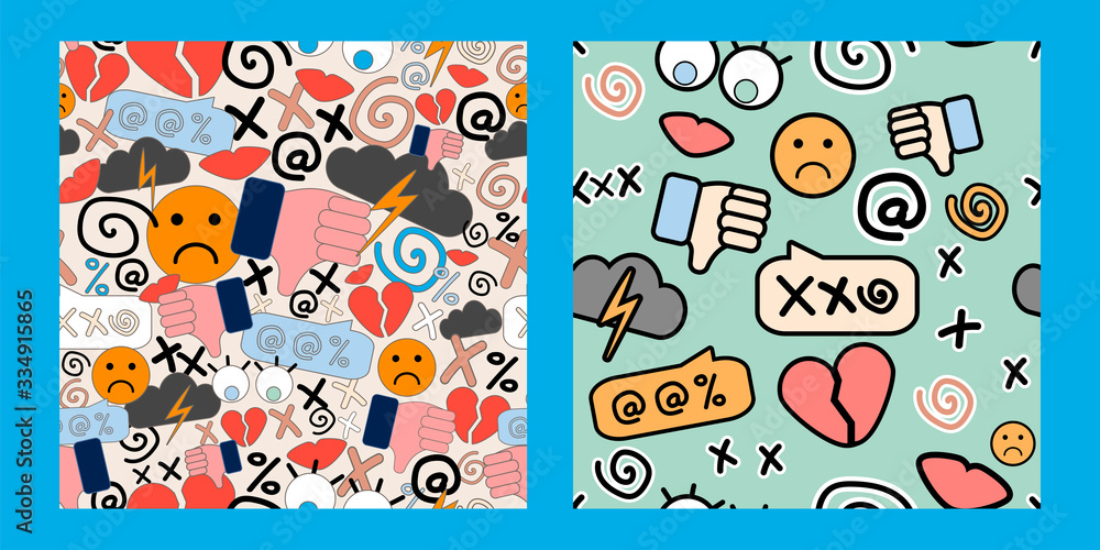 Naklejka premium patterns set of cyberbullying