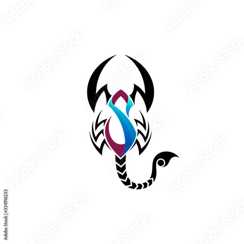 Scorpion logo design template, Letter s logo with scorpion