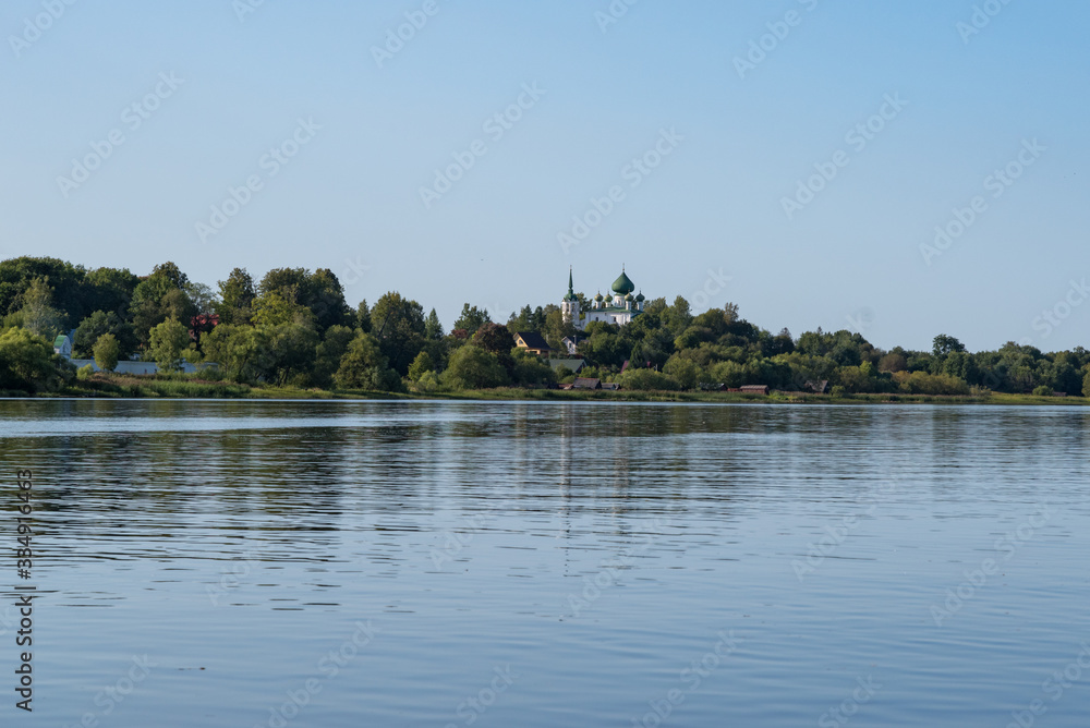 Obraz premium Church of the Nativity of John the Baptist on the banks of the Volkhov River, Staraya Ladoga, Russia