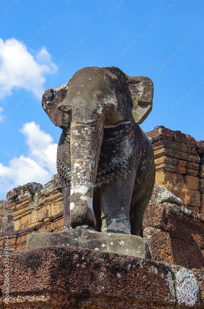 Elephant statue on the Pre Rup temple, Angkor area, Siem Reap, Cambodia.