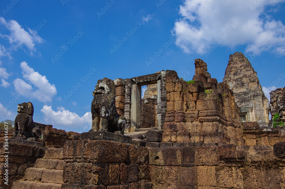 Lion statue on the Pre Rup temple, Angkor area, Siem Reap, Cambodia.