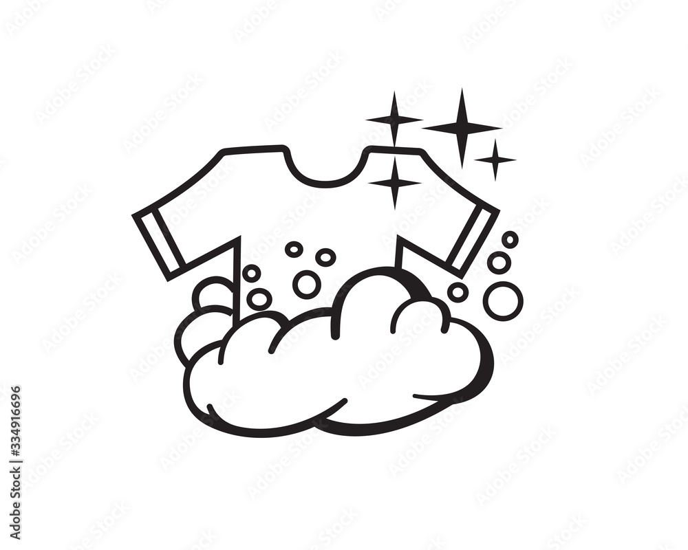 black white cloth out from foam laundry logo design inspiration black white cloth out from foam laundry logo design inspiration