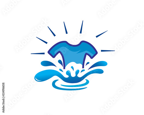 Cloth clean shinning laundry logo design inspiration