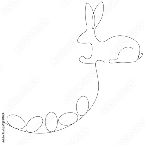 Easter bunny and eggs. Vector illustration